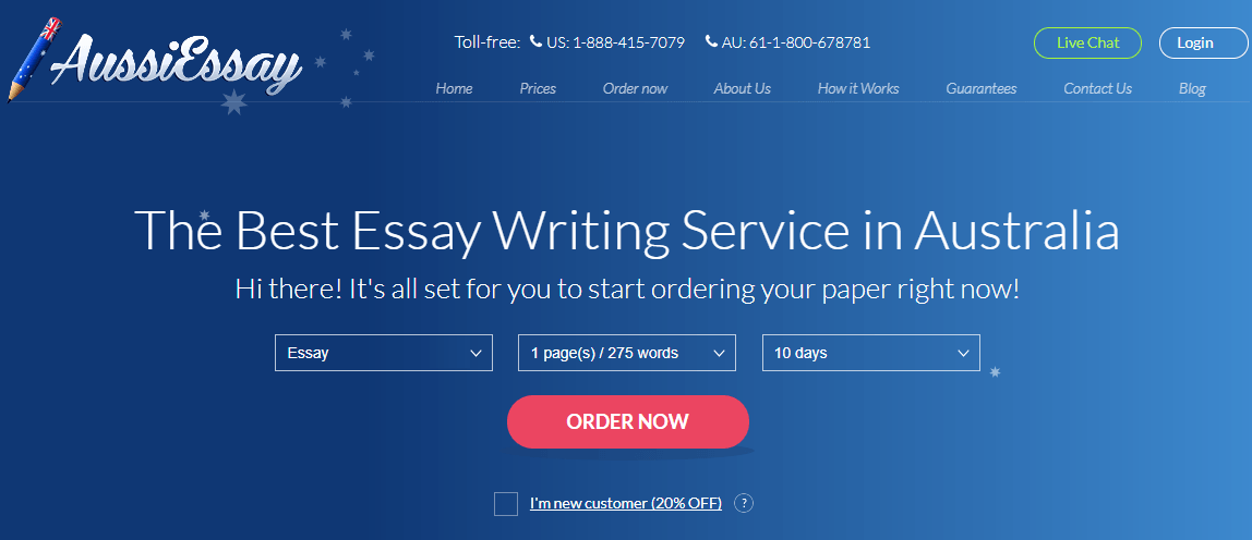 aussiessay.com home page