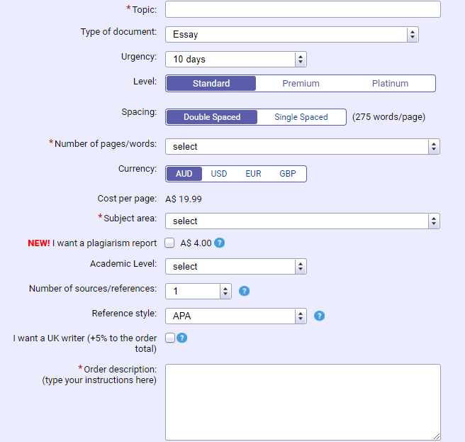 bestessays.com.au order form